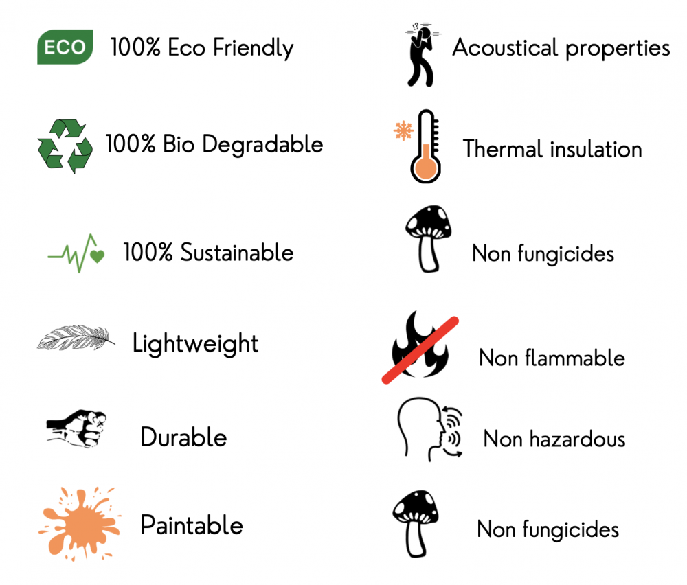 INTRODUCING THE WORLD'S FIRST 100%, NON-FLAMMABLE & BIODEGRADABLE HEAT & SOUND INSULATION MATERIAL
